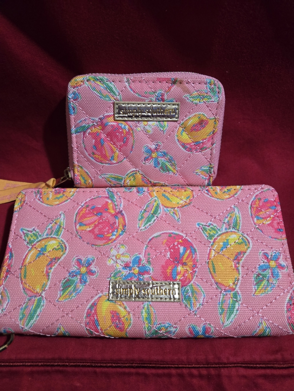 Simply Southern 2pc Bright Pink Fruit Print Wallet & Card Case Set NWOT - Picture 6 of 6